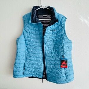 Columbia W White Out Vest - blue - omni- heat